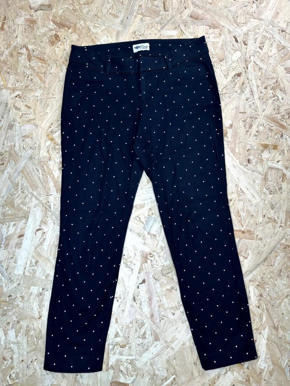 Old Navy The Pixie Pants Womens 4 Regular Black Polka Dot Stretch Crop Chino